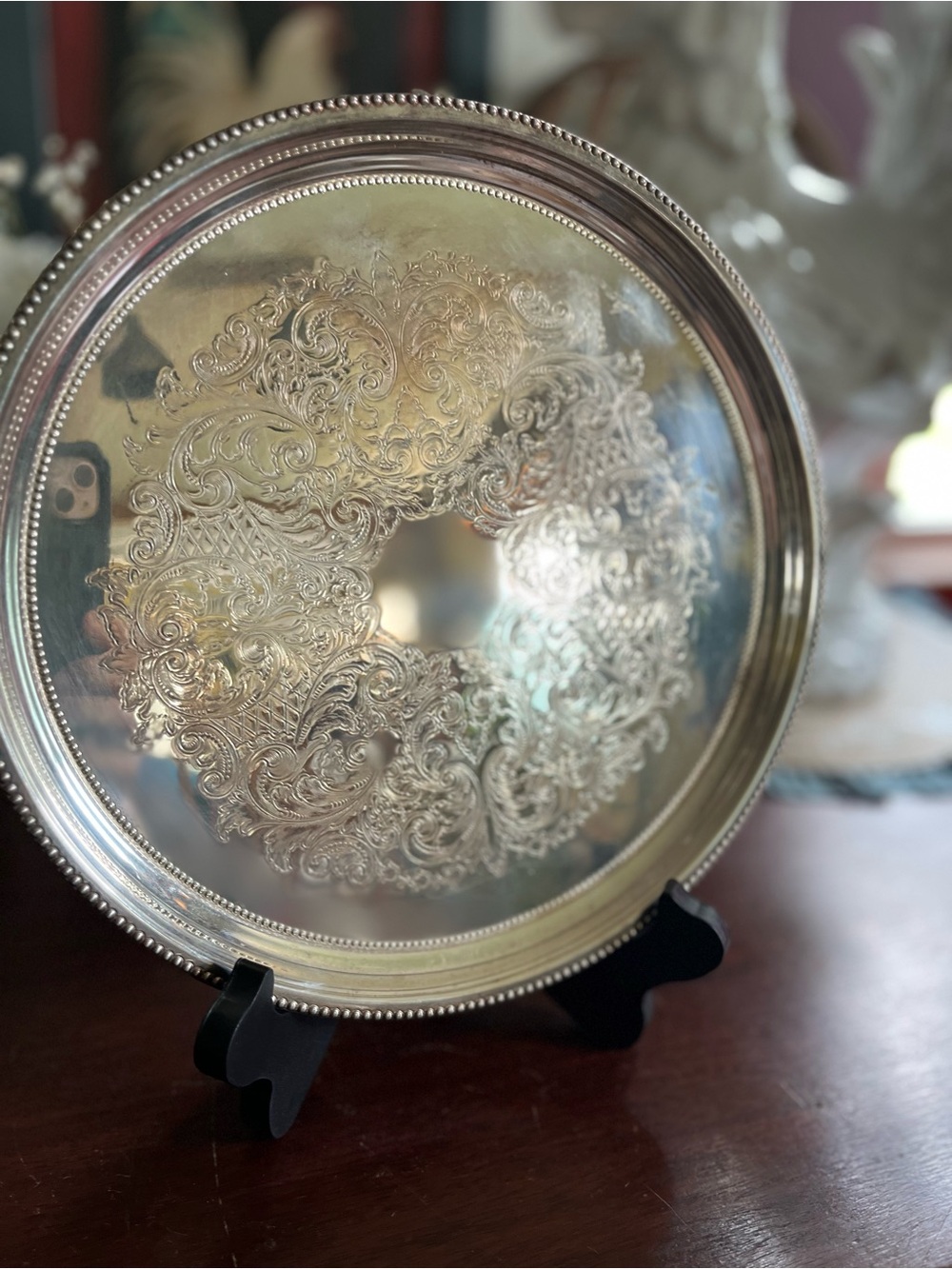 Vintage Towle Silver-Plated Embossed Tray
